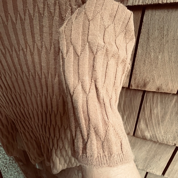 Spanner Sweater with a One-Piece Stand Cable Knit Light Brown Pullover Size S - Picture 6 of 8